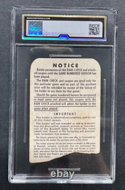 1957 World Series Game 1 Ticket Stub iCert Graded Yankee Stadium New York Braves