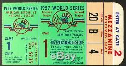 1957 World Series Game 1 Ticket Yankee Stadium New York vs Milwaukee Braves MLB