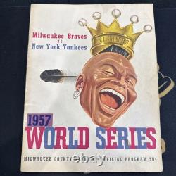 1957 World Series Milwaukee Braves New York Yankees Program County Stadium EX-VG