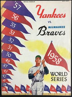 1958 World Series Baseball Program Yankees Stadium New York vs Milwaukee Braves