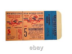 1958 World Series Yankees Braves Game 5 Stadium Ticket Stub 10/6/58