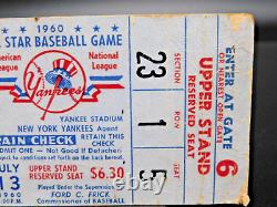 1960 MLB ALL STAR GAME TICKET at Yankee Stadium Mickey Mantle Willie May