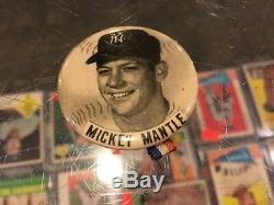 1960's MICKEY MANTLE NEW YORK YANKEES RARE PM10 STADIUM PIN PINBACK BUTTON