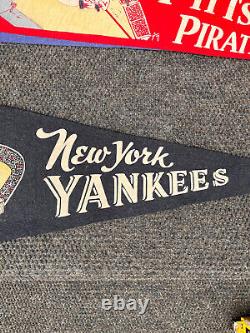 1960 vintage New York Yankees 29 baseball felt pennant antique old ball stadium