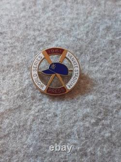 1961 New York Yankees Baseball Team World Series Press Pin Pinback Stadium Charm
