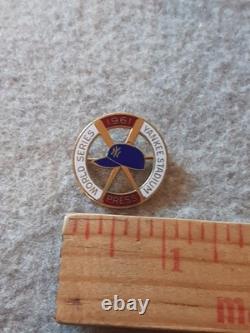 1961 New York Yankees Baseball Team World Series Press Pin Pinback Stadium Charm