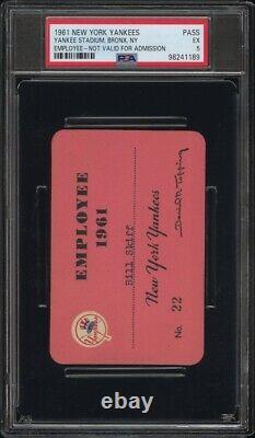 1961 New York Yankees, Yankee stadium season pass Roger Maris 61 PSA 5