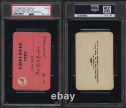 1961 New York Yankees, Yankee stadium season pass Roger Maris 61 PSA 5