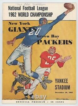 1962 NFL World Championship Program Marked Yankee Stadium Giants Packers #B