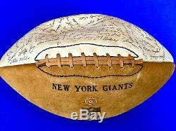 1964 New York Giants Facsimile Team Signed Souvenir Football From Yankee Stadium