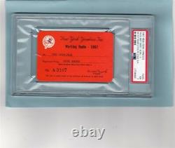 1967 Mickey Mantle 500 HR/Ticket Pass NM At New York Yankees Stadium