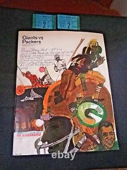 1967 NFL PACKERS v NY GIANTS @YANKEE STADIUM OFFICIAL PROGRAM/2 TICKET STUBS