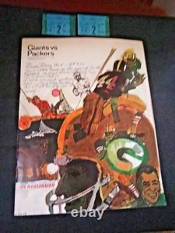 1967 NFL PACKERS v NY GIANTS @YANKEE STADIUM OFFICIAL PROGRAM/2 TICKET STUBS