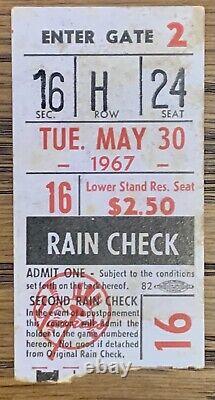 1967 Whitey Ford Retirement Ceremony at Yankee Stadium Ticket Stub Minnesota