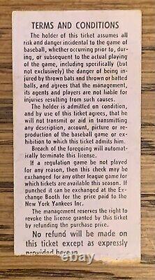 1967 Whitey Ford Retirement Ceremony at Yankee Stadium Ticket Stub Minnesota