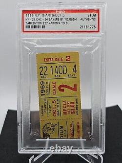 1969 New York Giants vs CHICAGO BEARS Ticket Psa OCTOBER 5TH YANKEE STADIUM