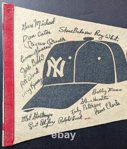 1970s New York Yankees Stadium Facsimile Team Autographed Pennant Vintage Banner