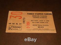 1973 New York Yankees Last Game At Original Yankee Stadium Parking Ticket