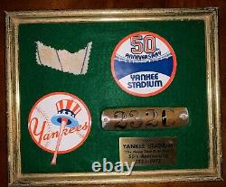 1973 New York Yankees Stadium 50th Anniversary Brass Seat Plaque Aisle # Plate