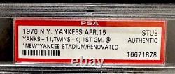 1976 Opening Day Old Yankee Stadium 1st Game After Renovation Ticket Psa Rare