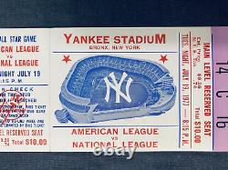 1977 Baseball All Star Game Yankee Stadium Ticket Stub with Rain Check