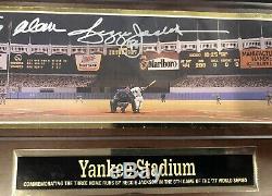 1977 New York Yankee Stadium Scoreboard Signed Reggie Jackson Photo