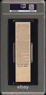 1977 New York Yankees Full Ticket Apr 7 Opening Day Yankee Stadium Psa 7 (7512)