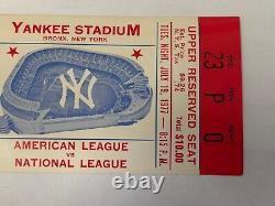 1977 Yankee Stadium All-Star Game Ticket Uncut Full