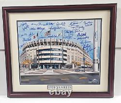 1978 New York Yankees Team Signed Yankee Stadium 16x20 Print Steiner MLB