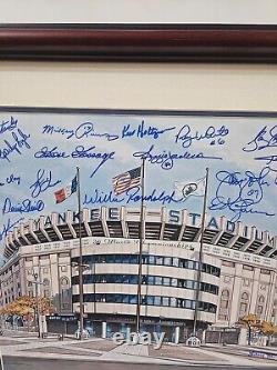 1978 New York Yankees Team Signed Yankee Stadium 16x20 Print Steiner MLB