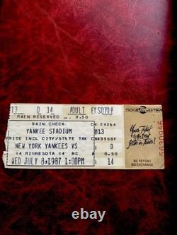 1987 New York Yankees Don Mattingly Ticket Stub HR Streak Game 1 Yankee stadium