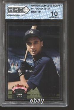 1993 Derek Jeter Stadium Club Murphy #117 Gem Mint 10 RC Rookie New York Yankees
