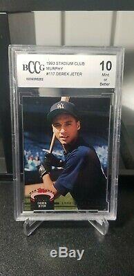 1993 Derek Jeter Stadium Club Murphy Rookie Bccg 10 Rc Hof #117 New York Yankees