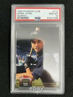 1993 Stadium Club DEREK JETER MURPHY #117 ROOKIE PSA 10 Yankees RC HOF FROM SET