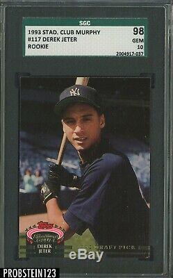 1993 Stadium Club Murphy #117 Derek Jeter New York Yankees RC Rookie SGC 98 10