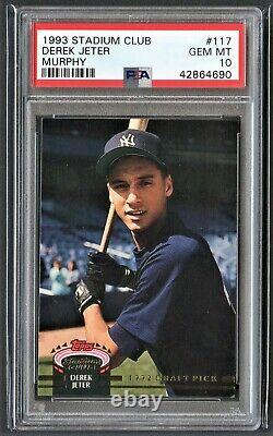 1993 Stadium Club Murphy Derek Jeter #117 Rookie RC PSA 10 New York Yankees