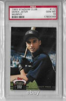 1993 Topps Stadium Club Murphy #117 Derek Jeter Yankees RC Rookie HOF PSA 10