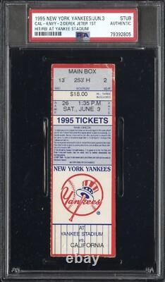 1995 Derek Jeter First Hit, RBI In New York Ticket Stub Yankees The Captain PSA