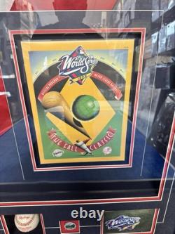 1998 Yankees Stadium World Series BUNTING Framed Display Ticket Ball Program +