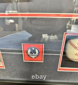 1998 Yankees Stadium World Series BUNTING Framed Display Ticket Ball Program +