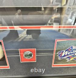 1998 Yankees Stadium World Series BUNTING Framed Display Ticket Ball Program +