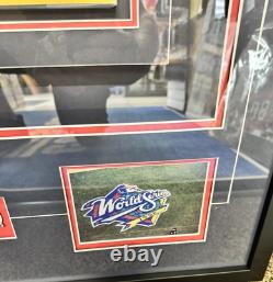 1998 Yankees Stadium World Series BUNTING Framed Display Ticket Ball Program +