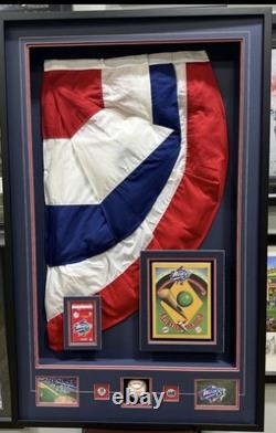 1998 Yankees Stadium World Series BUNTING Framed Display Ticket Ball Program +