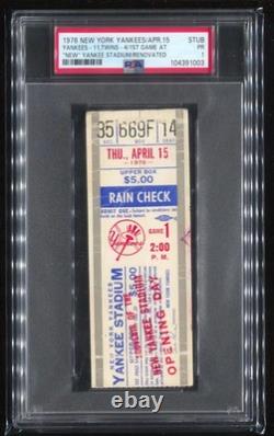 1st Game @ New Yankee Stadium/Renovated PSA Ticket 1976 Newy York Yankees