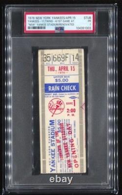 1st Game @ New Yankee Stadium/Renovated PSA Ticket 1976 Newy York Yankees