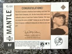 2001 UD Legends New York Mickey Mantle Yankee Stadium FIELD SEAT #/100