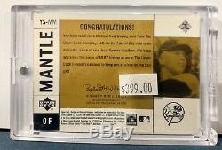 2001 Upper Deck Legends of New York Mickey Mantle Auth Seat Yankee Stadium 14/25
