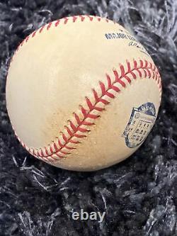 2008 Game Used GU Final Season Yankee Stadium Baseball New York Logo Rawlings