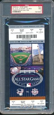 2008 MLB All Star Game FULL Ticket Yankee Stadium, New York PSA 9