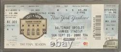 2008 MLB Baseball New York Yankees Yankee Stadium Final Game Full Ticket icert 6